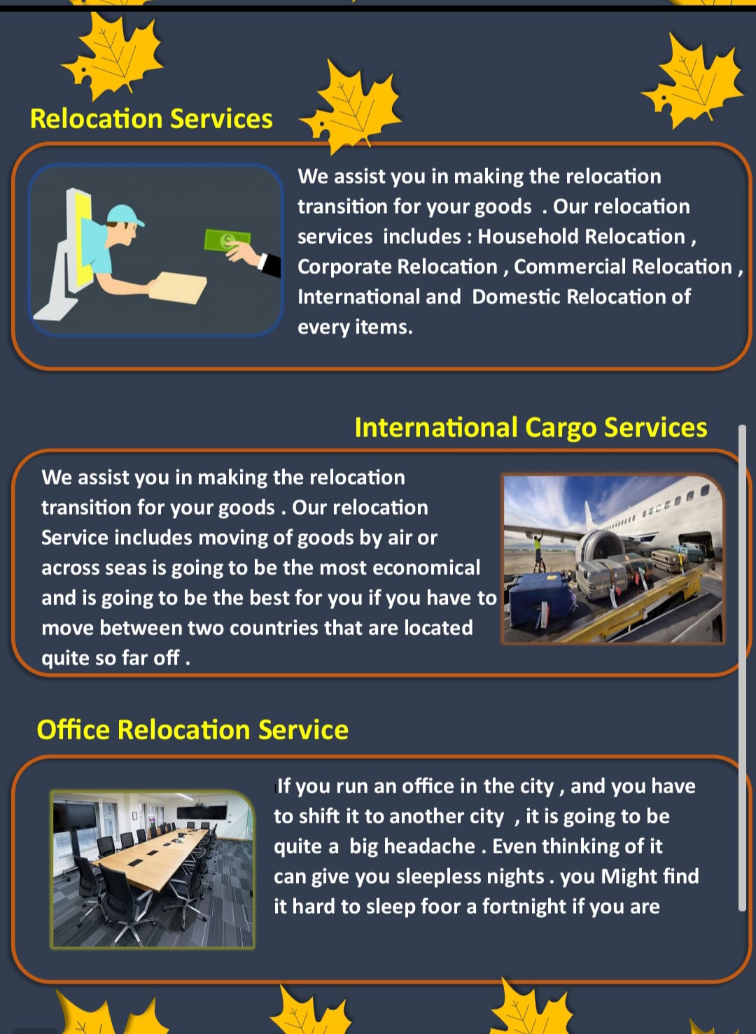 Cargo shipping services